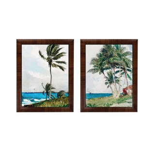 Remastered Nassau Beaches with Palm Trees #2, Set of 2